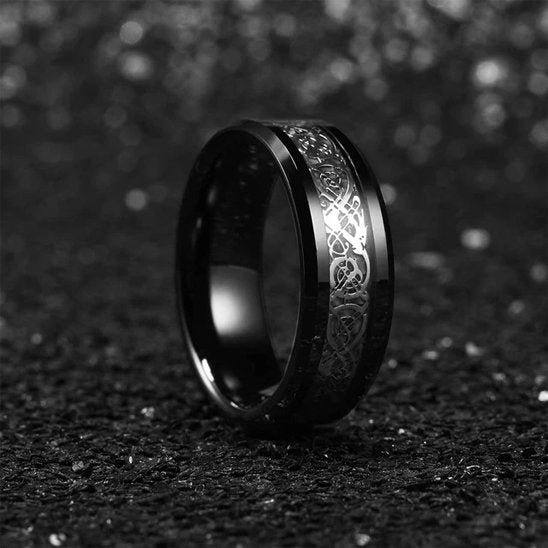 Bague couple alliage noir homme
