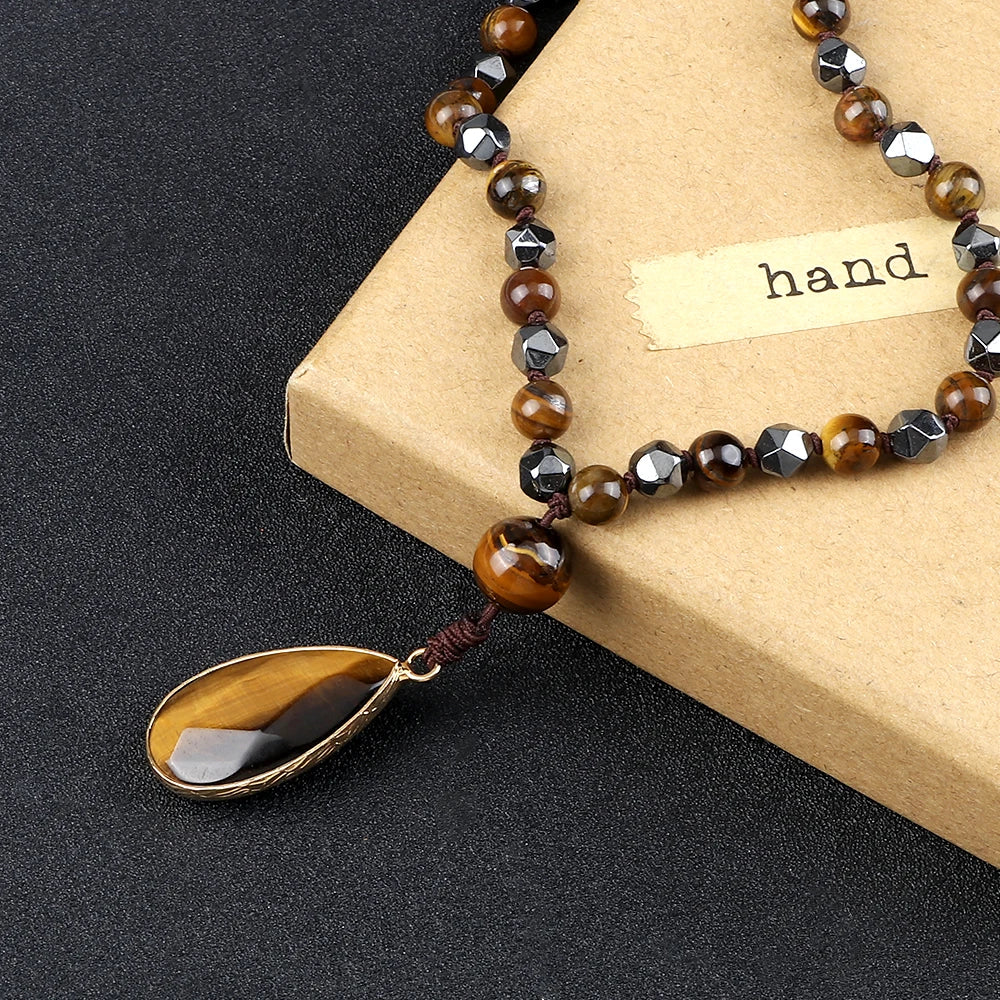 Bijou homme perles naturelles – collier mala protection stress et confiance en soi