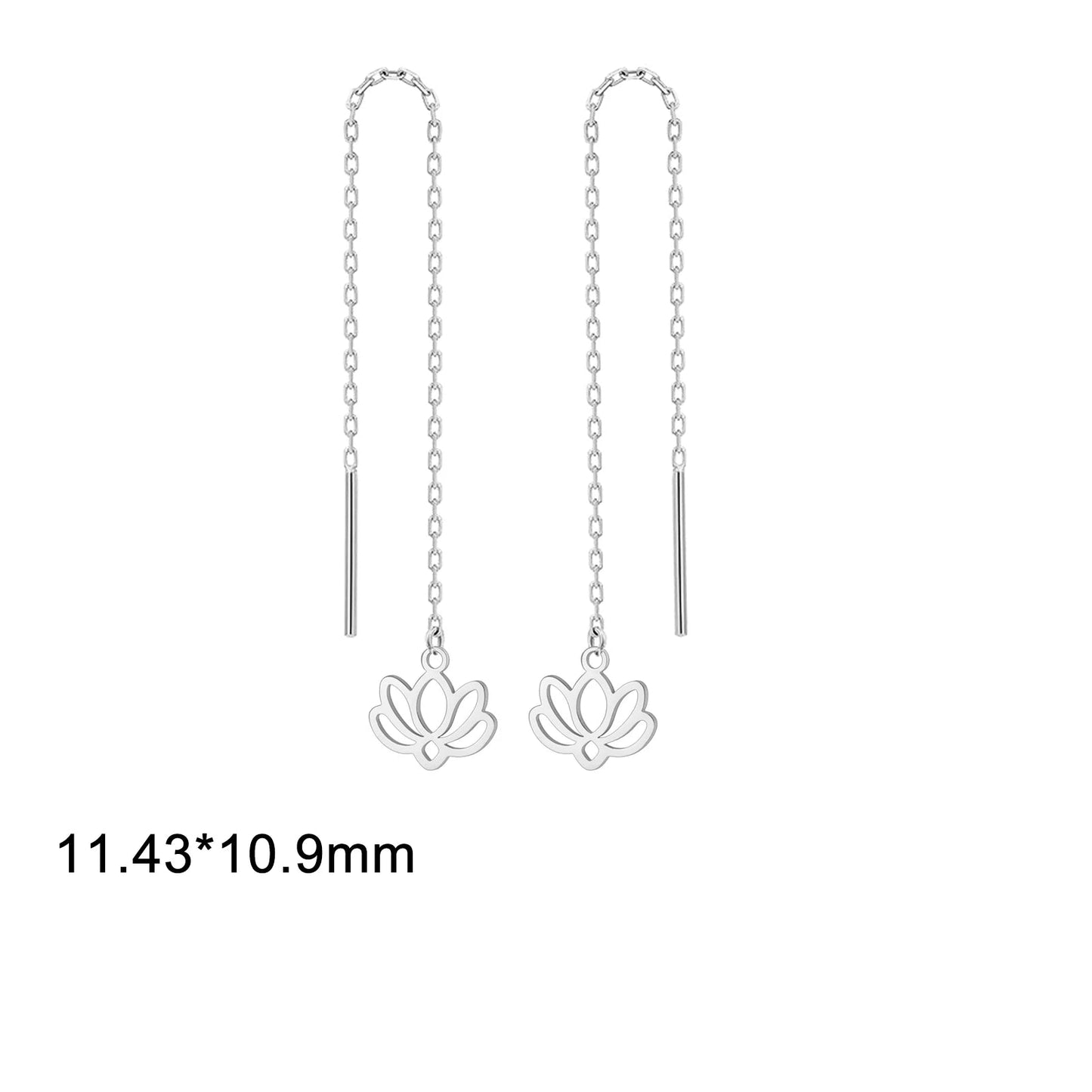 Boucle d'oreille pendante - Fleur de Lotus