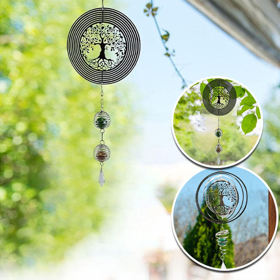 Attrape soleil arbre de vie pointe en cristal jardin ensoleillé