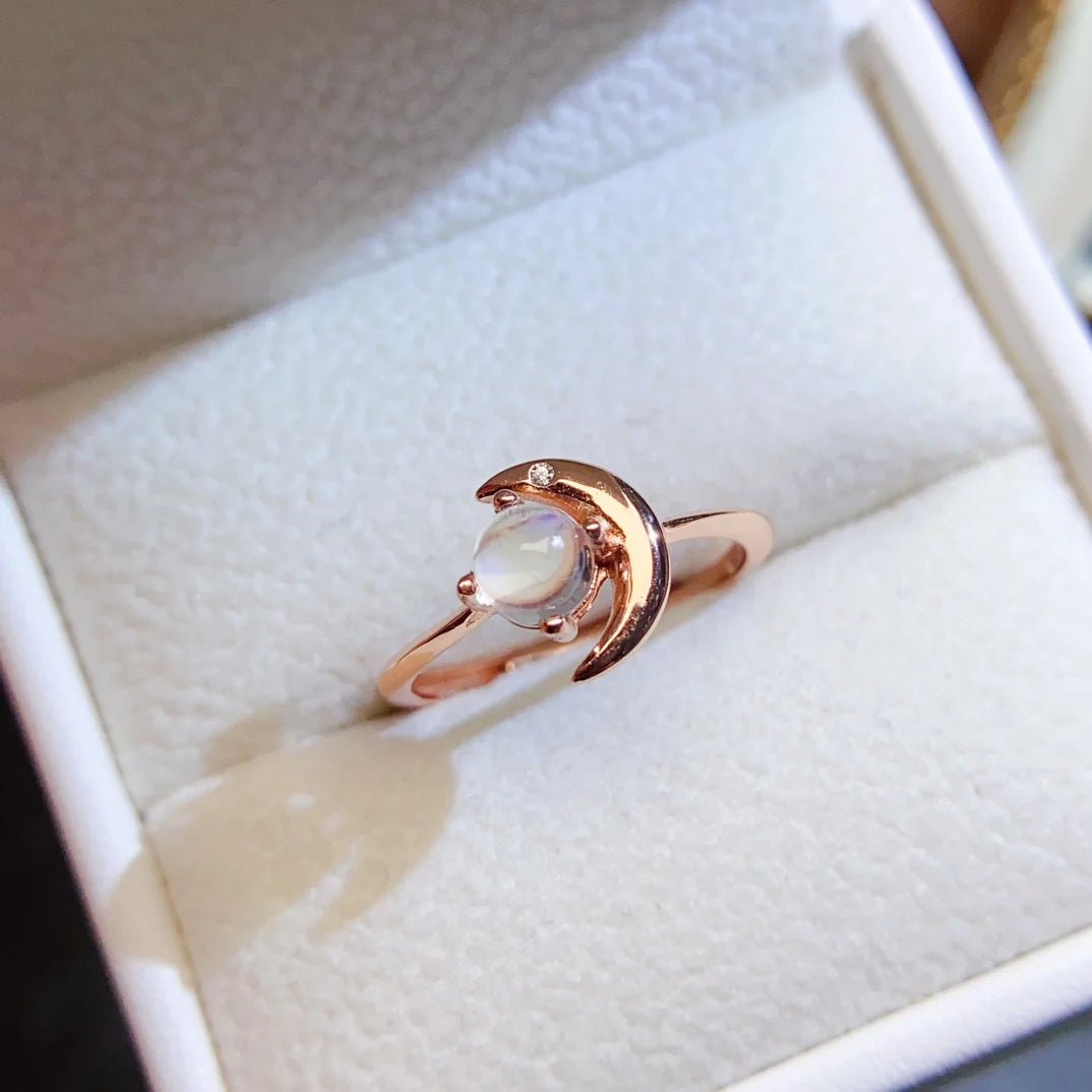 Bague pierre de lune | Croissant magique - Aurenergie FitYoga