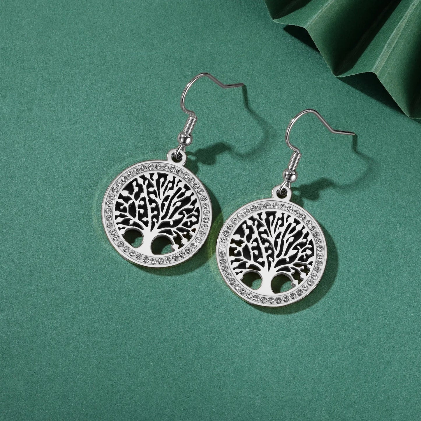 Boucles d'oreilles arbre de vie - Acier inoxydable - Aurenergie FitYoga