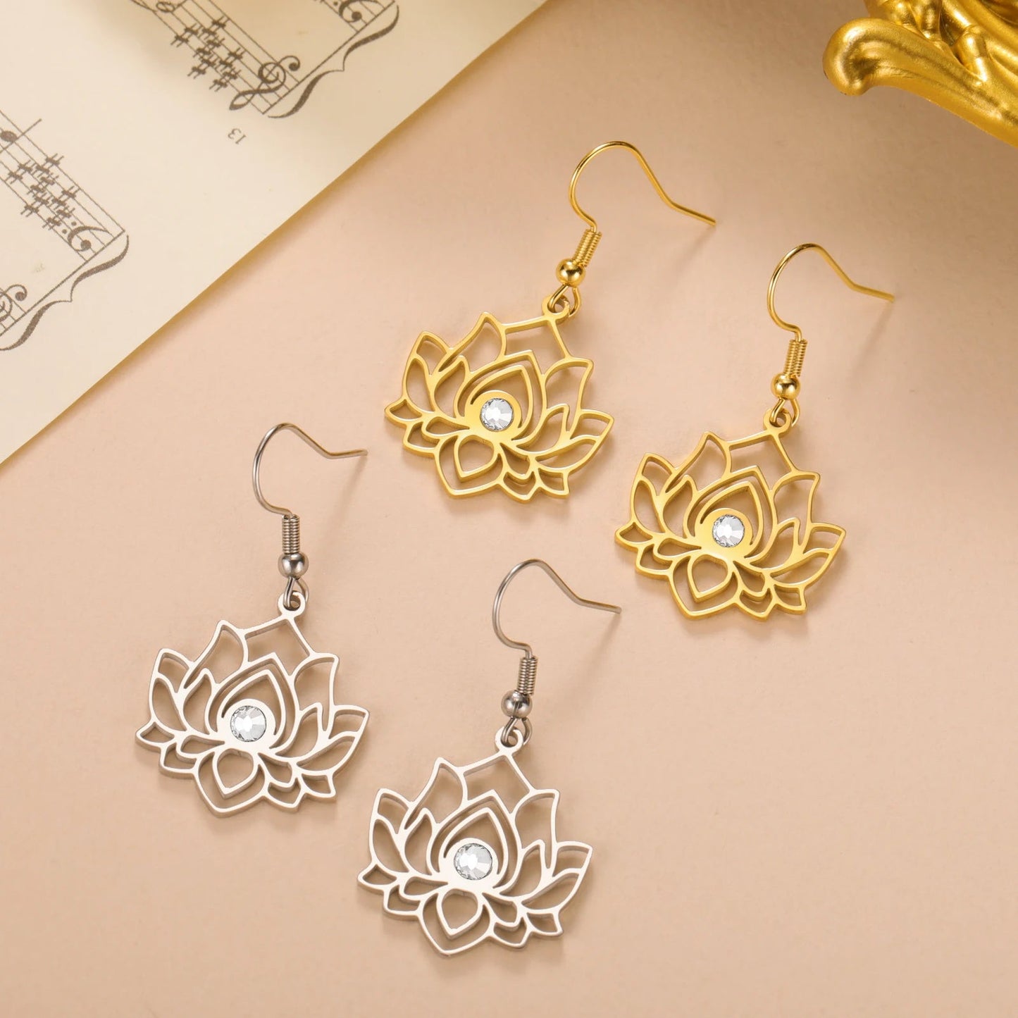Boucles d'oreilles - Fleur de Lotus - Aurenergie FitYoga