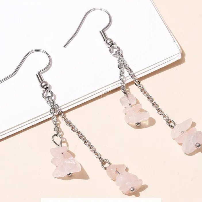 Boucles d'oreilles pendantes - Pierres anti - stress - Aurenergie FitYoga