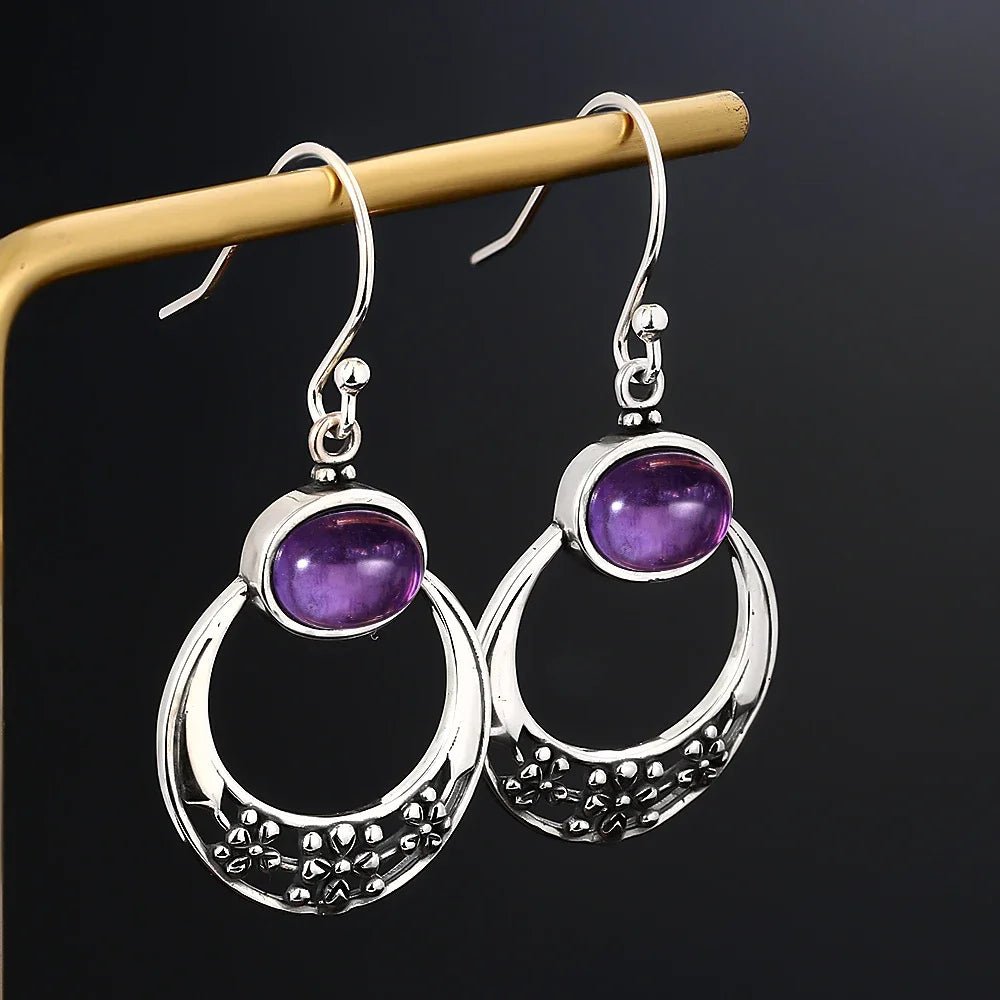 Boucles d'oreilles - Vintage Améthyste - Aurenergie FitYoga