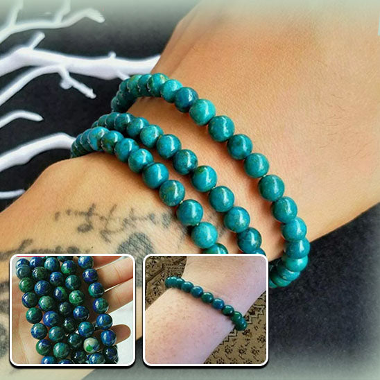bracelet malachite couple homme femme pierre naturelle verte de guérison anti-stress minceur