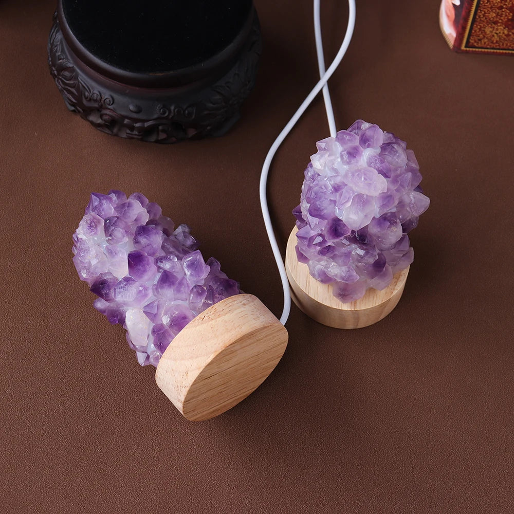 Lampe anti stress améthyste connexion USB pratique