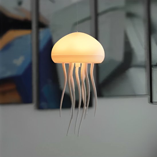 Lampe de chevet design méduse jaune dorée