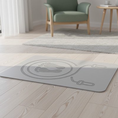 Tapis de sport design gris
