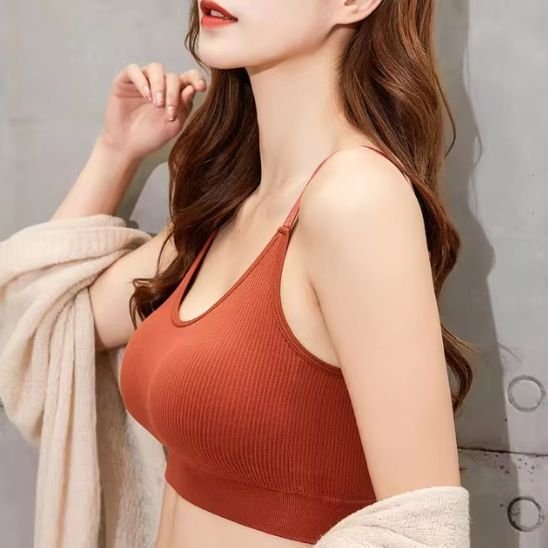 Brassière femme yoga orange