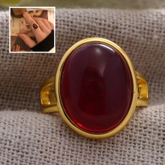 bague acier inoxydable jaspe rouge index chakra racine