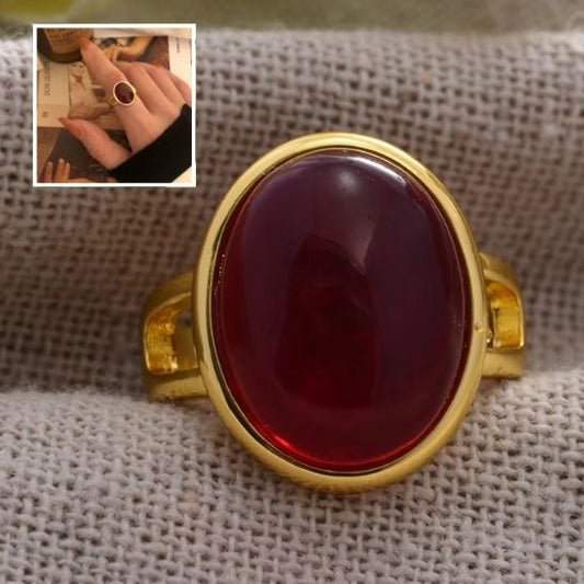bague acier inoxydable jaspe rouge index chakra racine