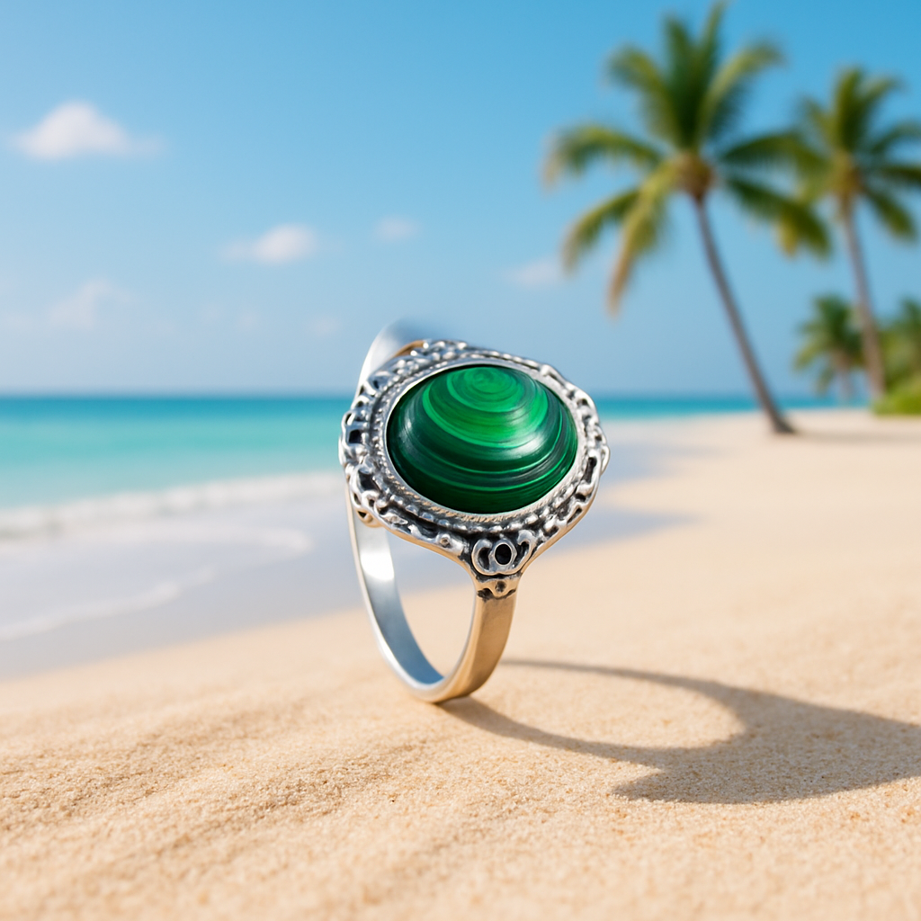 Malachite vertus - Bague femme argent malachite pierre naturelle verte