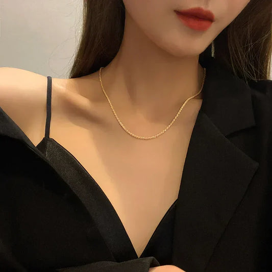 collier femme acier inoxydable doré
