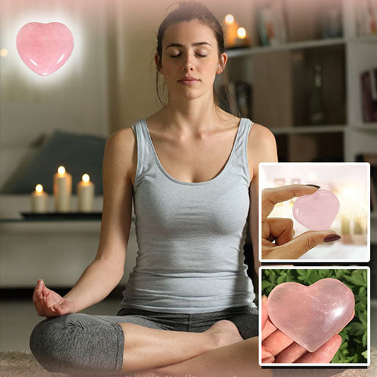 Lithothérapie -coeur quartz rose -Yoga