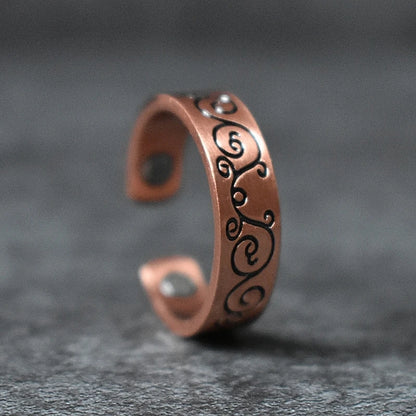 Bague cuivre magnétique ajustable unisexe