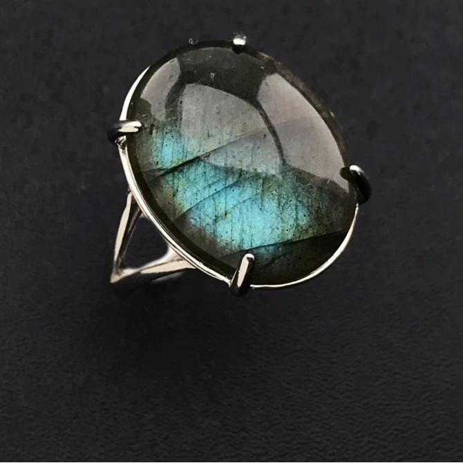 Bague labradorite argent sterling 925 anti-stress