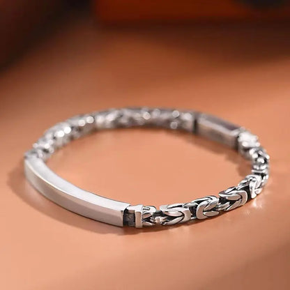 Bracelet homme argent sterling 925 retro vintage léger intemporel tendance trésor fortune
