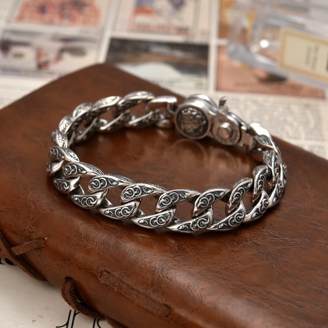 Bracelet homme argent zen fermeture pratique