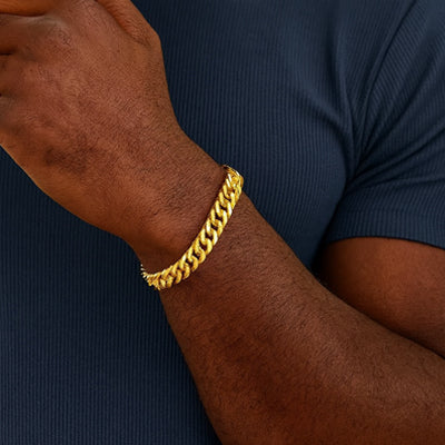 Bracelet homme argent sterling 925 plaqué or