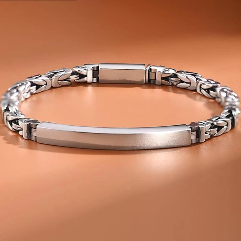 Bracelet homme argent sterling 925 retro vintage léger intemporel tendance trésor fortune