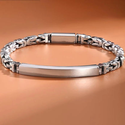 Bracelet homme argent sterling 925 retro vintage léger intemporel tendance trésor fortune