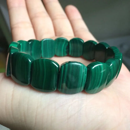 Bracelet malachite pierre protectrice – perles naturelles veinures vertes