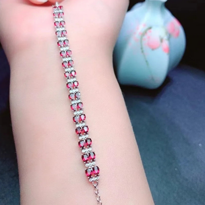 Bracelet pierre naturelle grenat femme argent