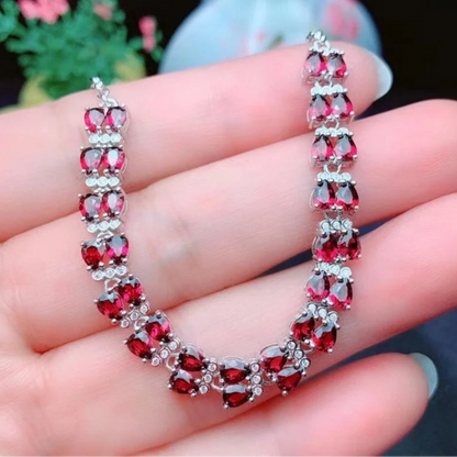 Bracelet pierre naturelle grenat femme argent