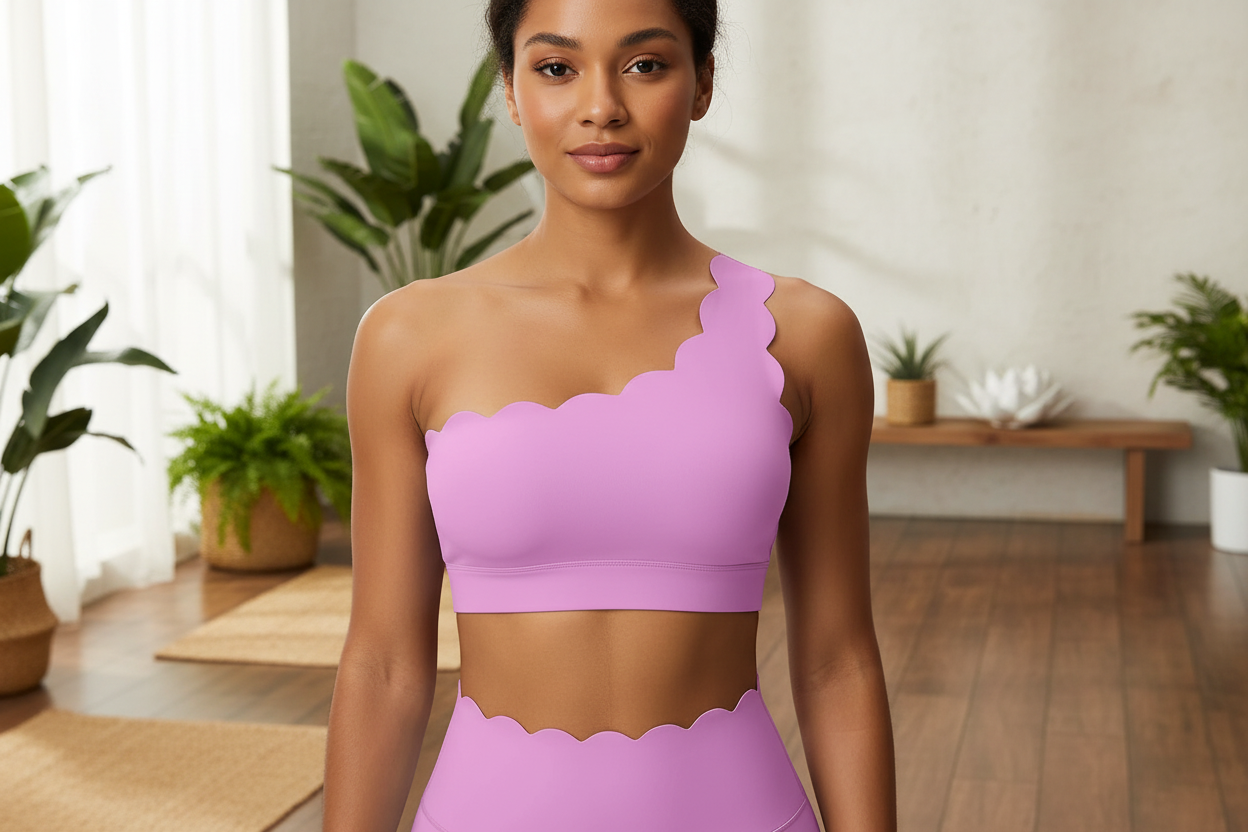 Brassière rose face fond zen