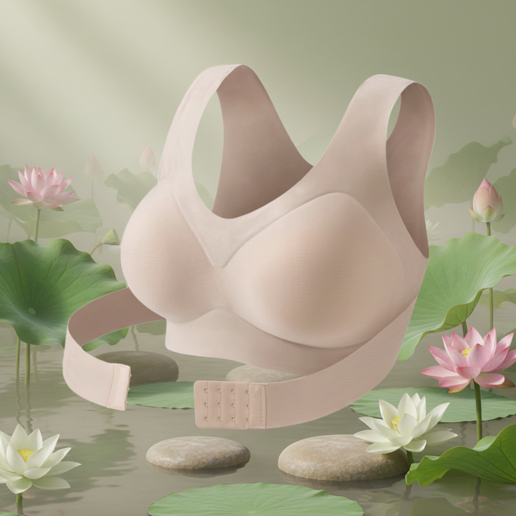 BRASSIERE DE SPORT FORT MAINTIEN beige fond zen lotus