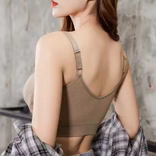 Brassière yoga bretelles réglables beige