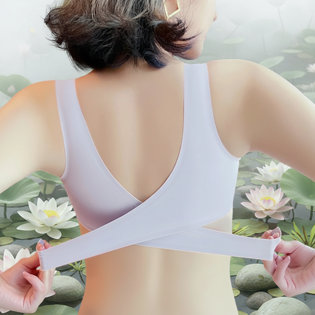 Brassiere yoga femme lavande sangles ajustables fond zen