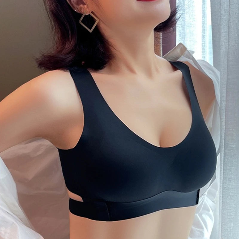 Brassiere yoga femme noire sans armature confort