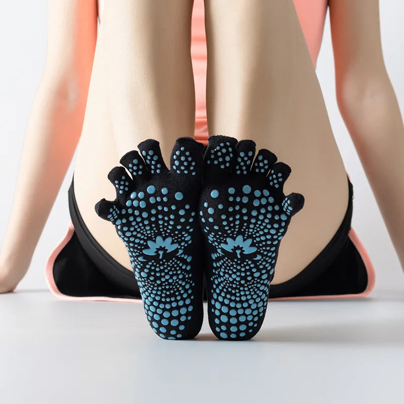 Chaussette massage points réflexes noire antidérapante yoga