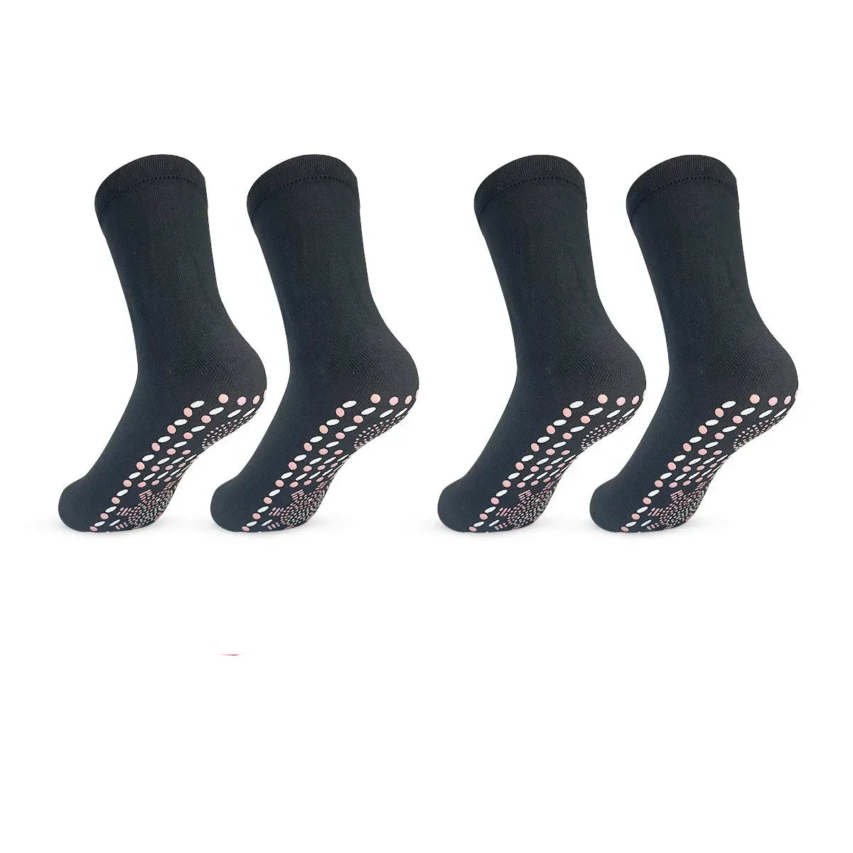 Chaussette massage pied noire avec picots de réflexologie plantaire 2 paires