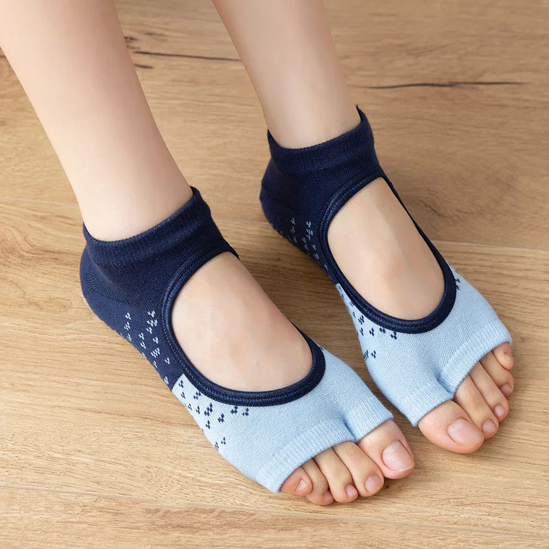 Chaussette pour yoga colorée open-toe pratique pilates fitness