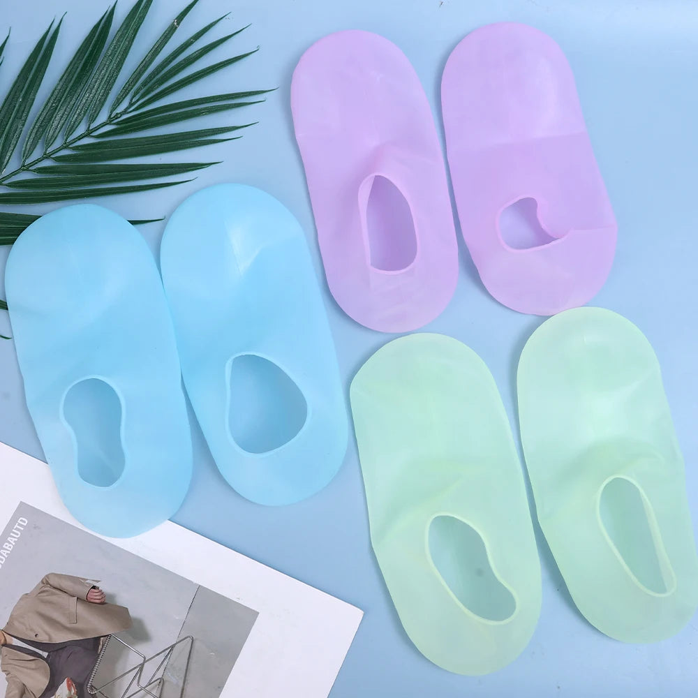 Lot 3 paires chaussettes massage pied silicone rose vert bleu spa bien-être