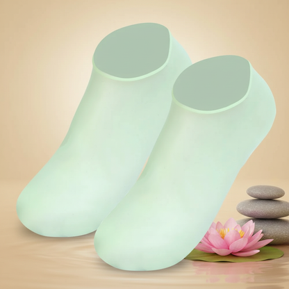 Chaussettes massage pied silicone verte fond zen lotus hydratation