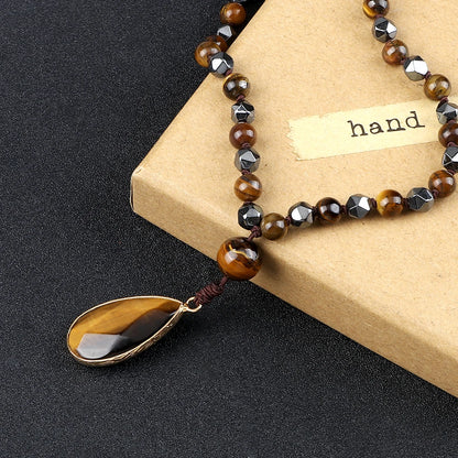 Bijou homme perles naturelles – collier mala protection stress et confiance en soi