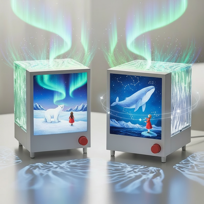 Lampe aurore boréale deux modèles projection couleurs apaisante