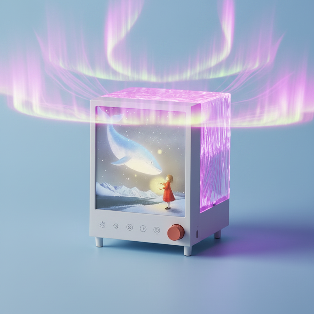 Lampe aurore boréale violette projection relaxante veilleuse
