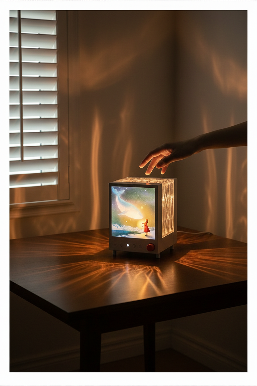 Lampe aurore boréale tactile commande simple allumage