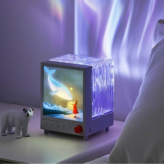 Lampe aurore boréale veilleuse bruit blanc projection lumineuse