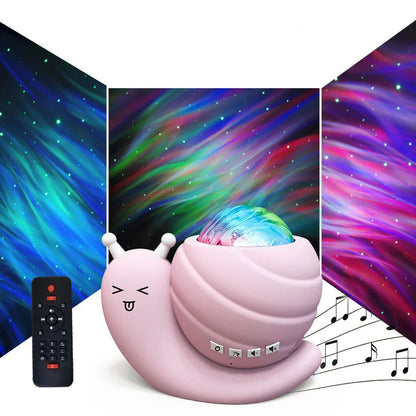 Lampe aurores boréales veilleuse escargot rose Bluetooth – projection galaxie étoiles chambre enfant