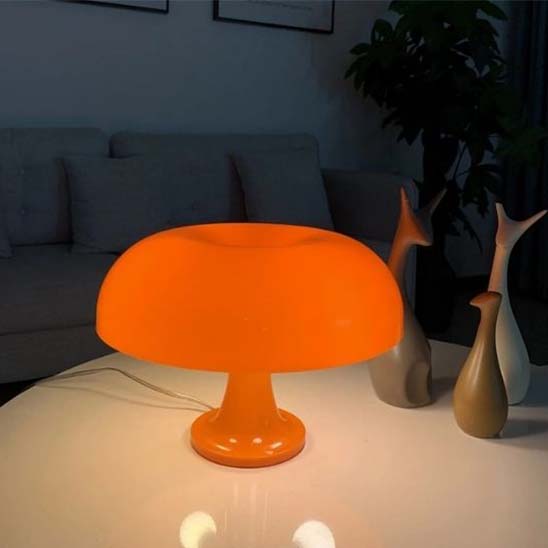 lampe champignon orange vintage lampe de table bibliothèque lampe de chevet