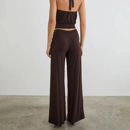 LEGGING EVASE FEMME vue de dos coupe droite et élégante