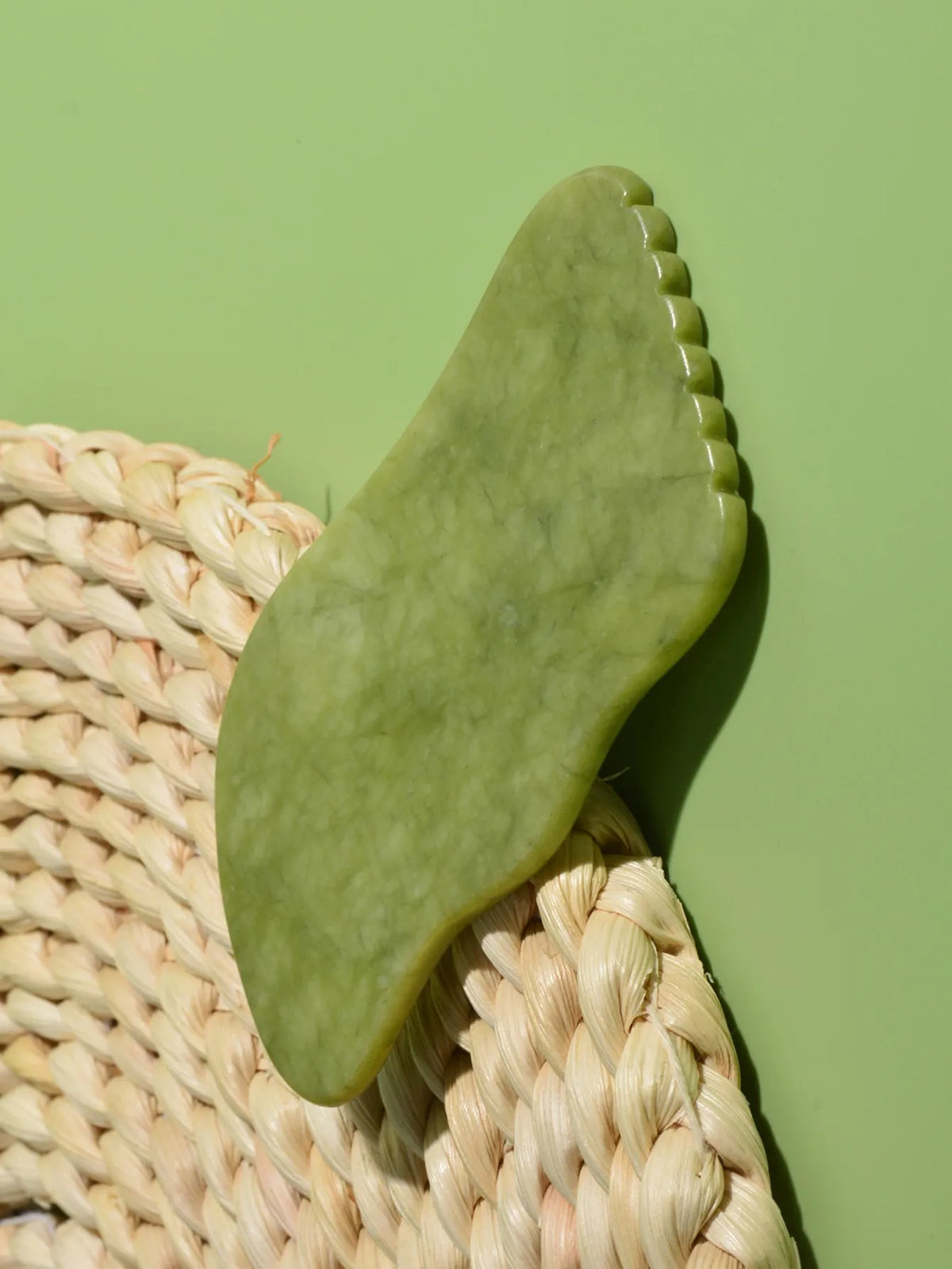 Pierre de gua sha naturel vert