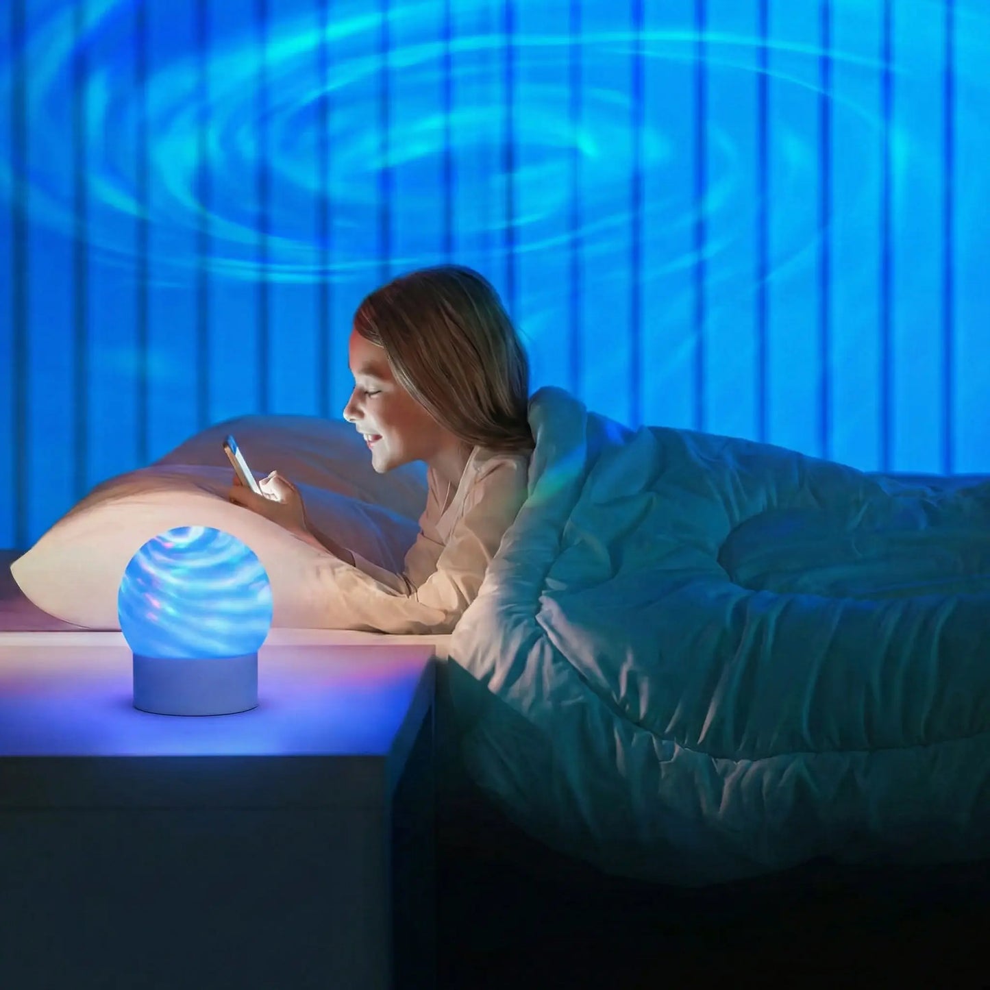 Projecteur aurore boréale lampe de chevet zen pour chambre apaisante et sommeil
