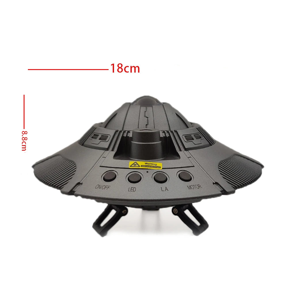 Projecteur aurores boréales design soucoupe volante gris fond blanc